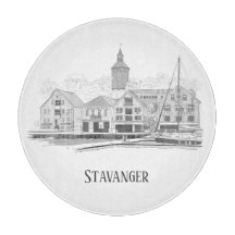 Stavanger Norvège Beau Streetscape Dessin