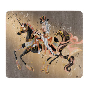 Planche À Découper Steampunk Horse & Lady 6x7