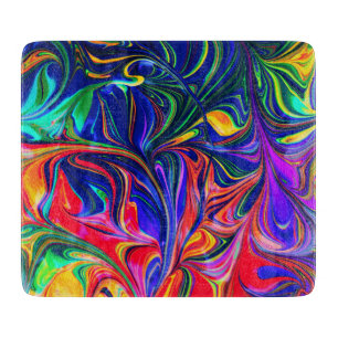 Planche À Découper Sticle à rayures arc-en-ciel
