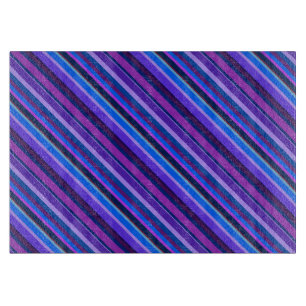 Planche À Découper stripes en bleu et purple