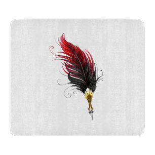 Planche À Découper Stylo rouge en plumes avec nib or