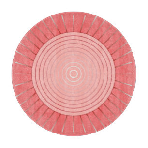 Planche À Découper Sunburst géométrique moderne - Coral profond rose