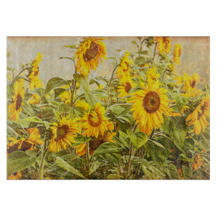 Planche À Découper Sunflower Field Vintage Yellow Country Russe