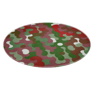 Planche À Découper Super Funky Retro Boho Rouge et Vert Noël