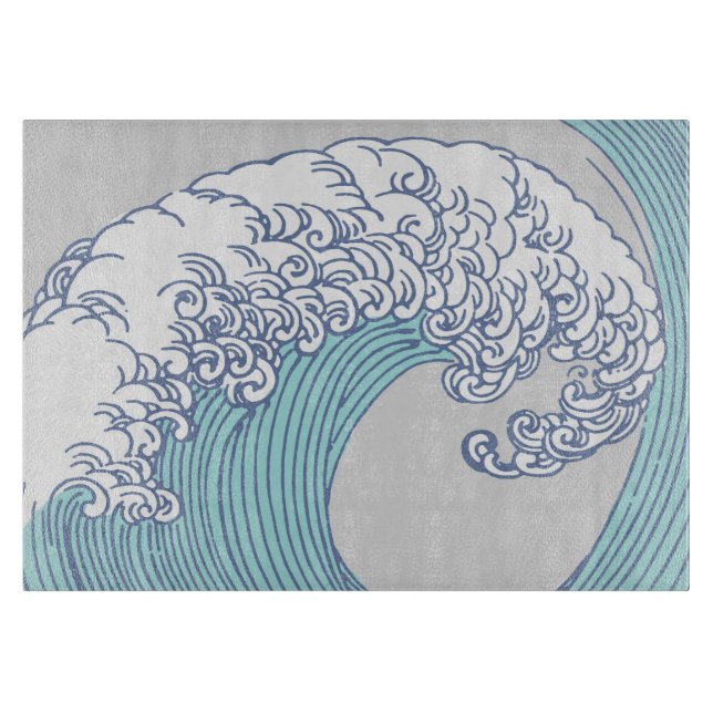 Planche À Découper Surf asiatique japonais Vague Art Ocean Art (Devant)
