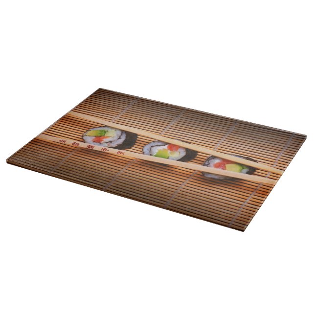 Planche À Découper Sushi et baguettes en bois (Coin)