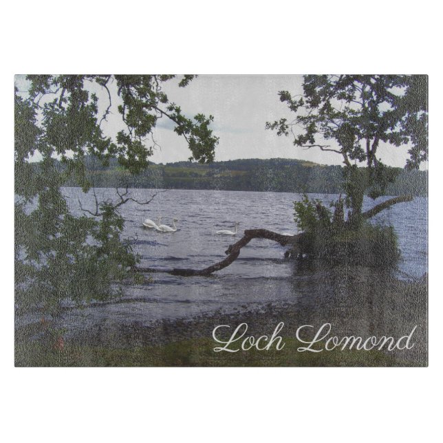 Planche À Découper Swans sur Loch Lomond (Devant)