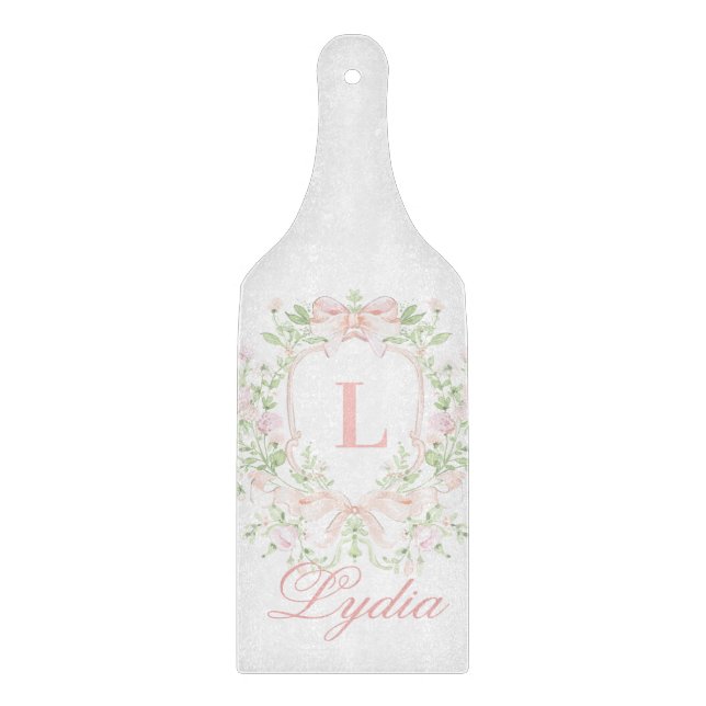 Planche À Découper Sweet Crest w/ Pink Bows | Monogram  (Devant)