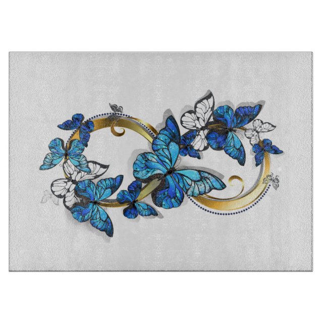 Planche À Découper Symbol Infinity of Blue Morpho Butterflies (Devant)