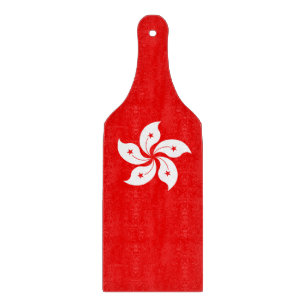 Planche À Découper Symbole de l'orchidée blanche de Hong Kong en roug
