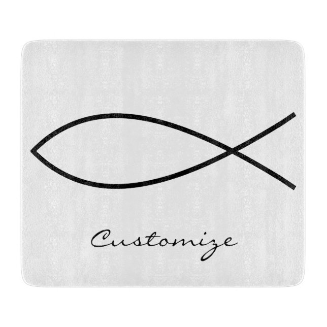Planche À Découper Symbole de poisson chrétien Ichthys Thunder_Cove (Devant)