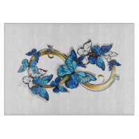 Symbole infini de papillons Morpho bleus
