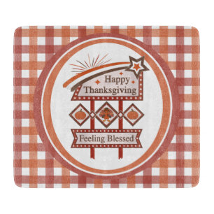 Planche À Découper Symbole rétro du bon thanksgiving béni
