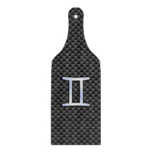 Planche À Découper SYMBOLE Zodiaque Gemini Tissu Carbone au charbon d