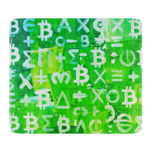 Planche À Découper Symboles de Bitcoin (Bright Profit Green - 6)