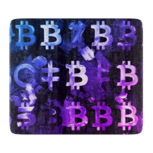 Planche À Découper Symboles de Bitcoin (Style : Miami Purple - 2)