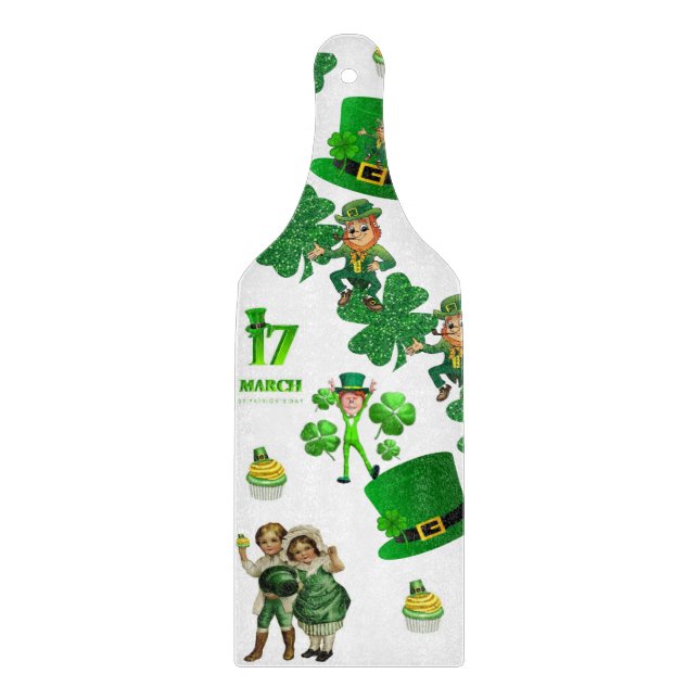 Planche À Découper Table de coupe de verre Bonne Saint Patrick's Day (Devant)