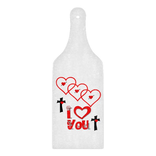 Planche À Découper Table de coupe de verre Saint-Valentin (Devant)