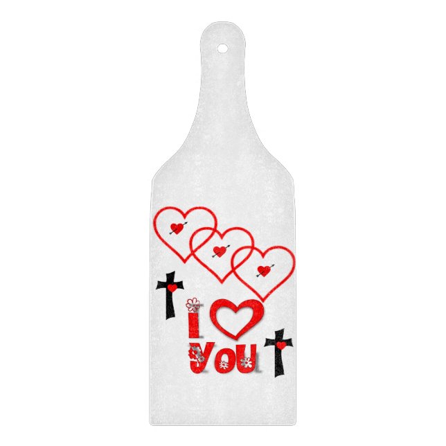 Planche À Découper Table de coupe de verre Saint-Valentin (Devant)