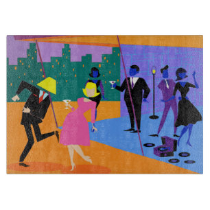 Planche À Découper Table de coupe urbaine rétro sur le toit