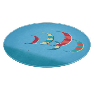 Planche À Découper Table ronde colorée Kite Surfing