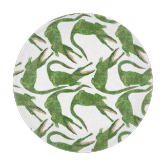 Planche À Découper Tableau d'aquarelle blanc crocodile