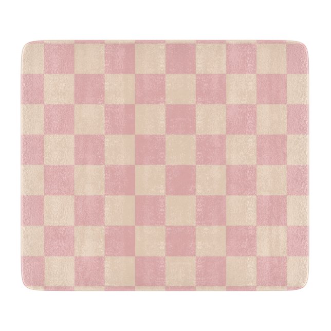 Planche À Découper Tableau de bord rose et crème (Devant)