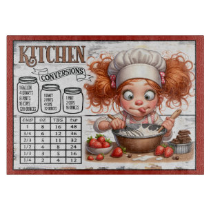 Planche À Découper Tableau de conversions de cuisine – Cute Kid Chef 