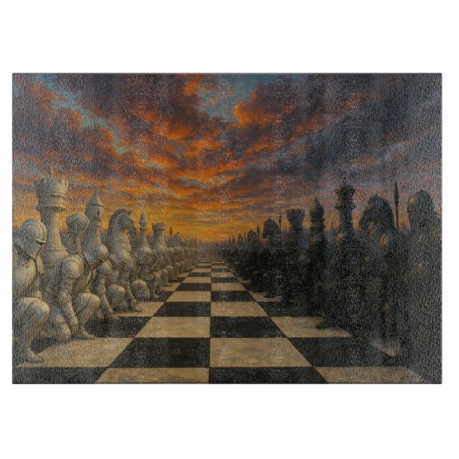 Planche À Découper Tableau de coupe d'échecs (Devant)