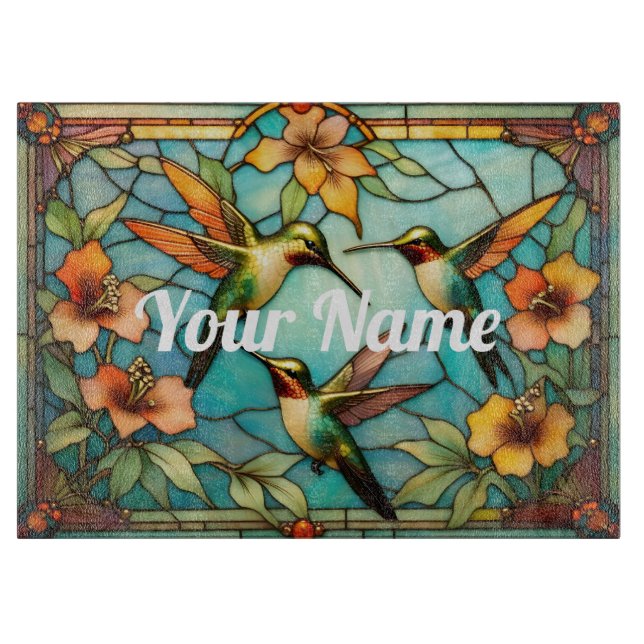 Planche À Découper Tableau de coupe en verre pour oiseaux de Humming  (Devant)