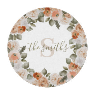 Planche À Découper Tableau de coupe florale monogrammé