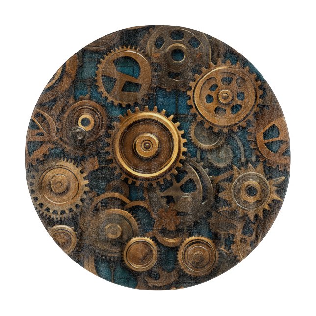 Planche À Découper Tableau de coupe Motif des engrenages (Devant)