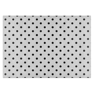 Planche À Découper Tableau de coupe Pois blanc/noir