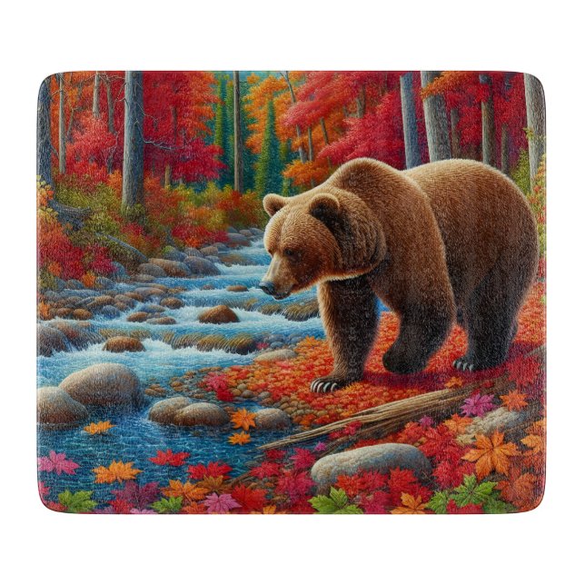 Planche À Découper Tableau de découpe de l'ours d'automne (Devant)