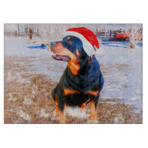 Planche À Découper Tableau de découpe en verre de chien Rottweiler