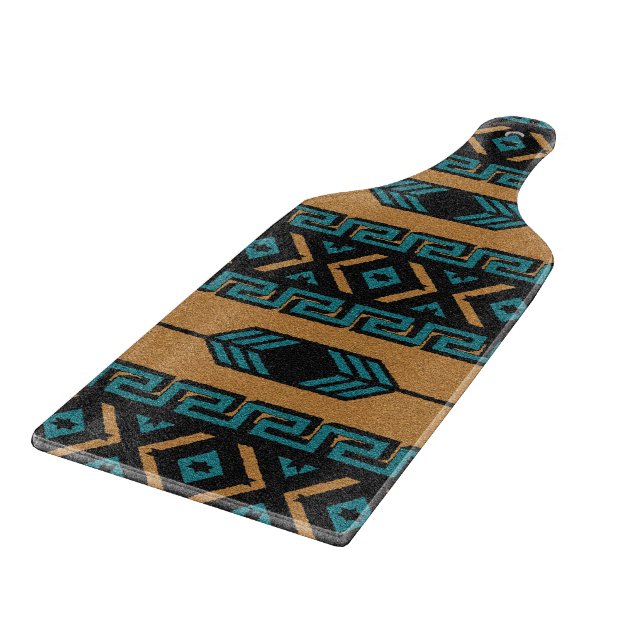 Planche À Découper Tan Turquoise Tan Sud-Ouest Aztec Tribal (Coin)