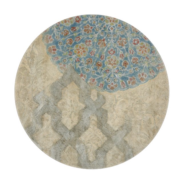 Planche À Découper Tapisserie d'argent décoratif Arrangement floral (Devant)