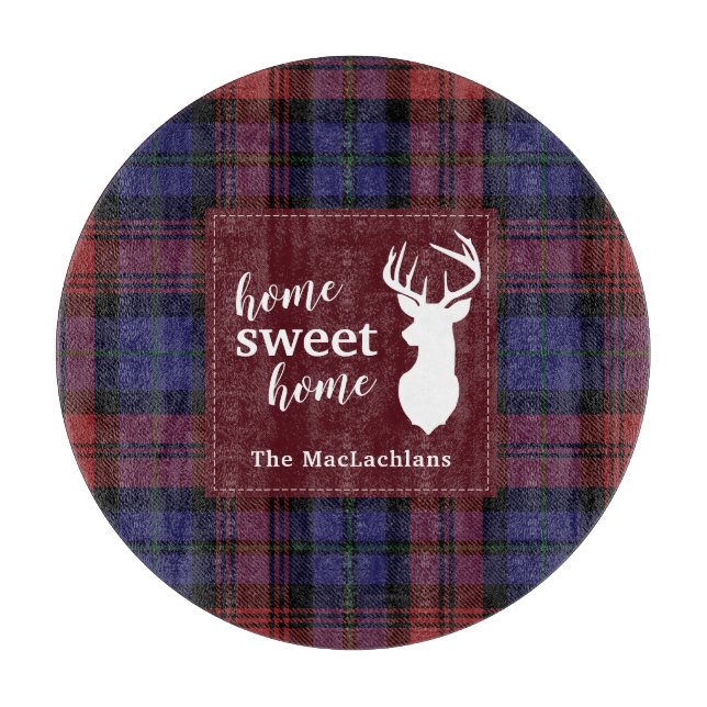 Planche À Découper Tartan Noël Clan MacLachlan Personnaliser Plaid (Devant)