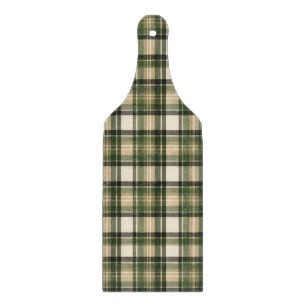 Planche À Découper Tartan Vert Forêt de Bois
