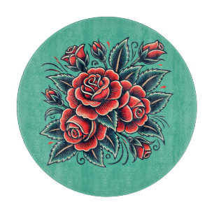 Planche À Découper Tatouage Rose Rose rouge Art