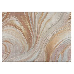 Planche À Découper Taupe marbré et crème brillante
