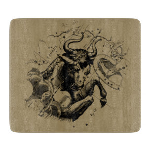 Planche À Découper Taurus Zodiac Constellation Hevelius 1690 sur Taup