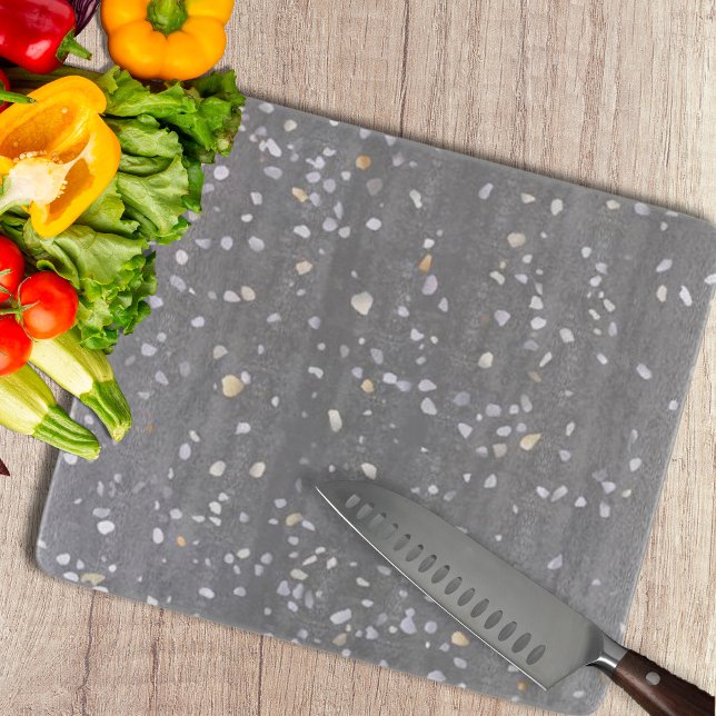 Planche À Découper Terrazzo gris moderne (Modern Grey Terrazzo Cutting Board by Looly Elzayat
)
