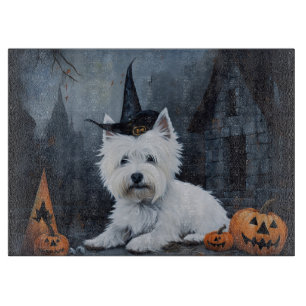 Planche À Découper Terrier West Highland Blanc Citrouille Halloween