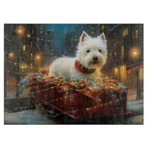 Planche À Découper Terrier West Highland Blanc Noël Festif