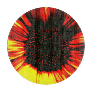 Planche À Découper tête de tournesol et pétales contemporains