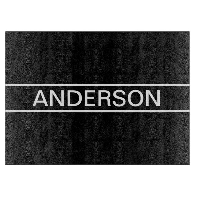 Planche À Découper Texte personnalisable | Bold Modern Black & White (Devant)