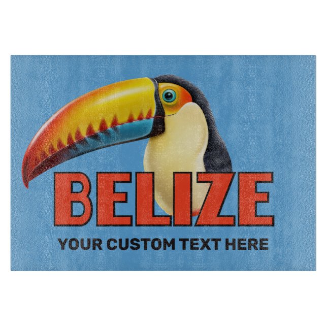 Planche À Découper Texte personnalisé BELIZE Toucan (Devant)