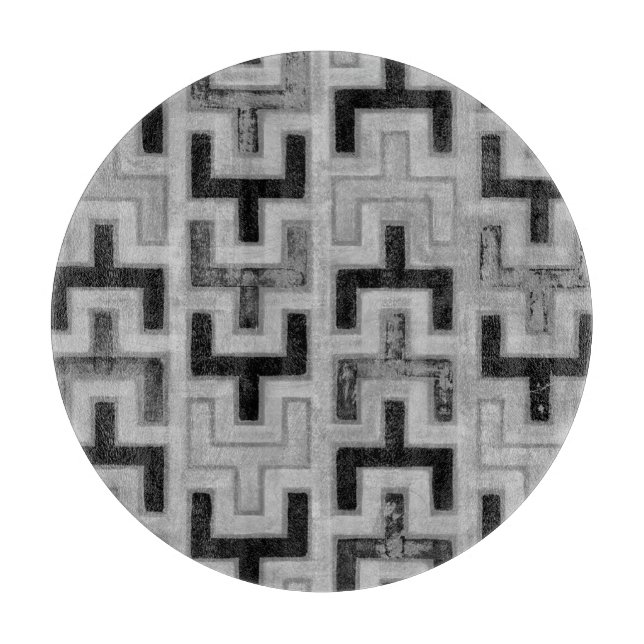 Planche À Découper Textile de boue africain avec Motifs géométriques (Devant)