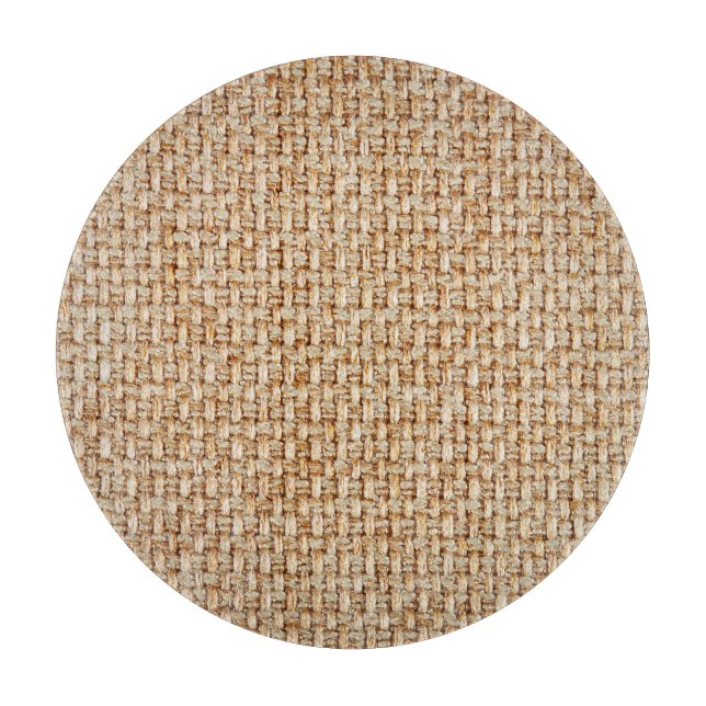 Planche À Découper Texture en vichy tissu jaune vif. (Devant)